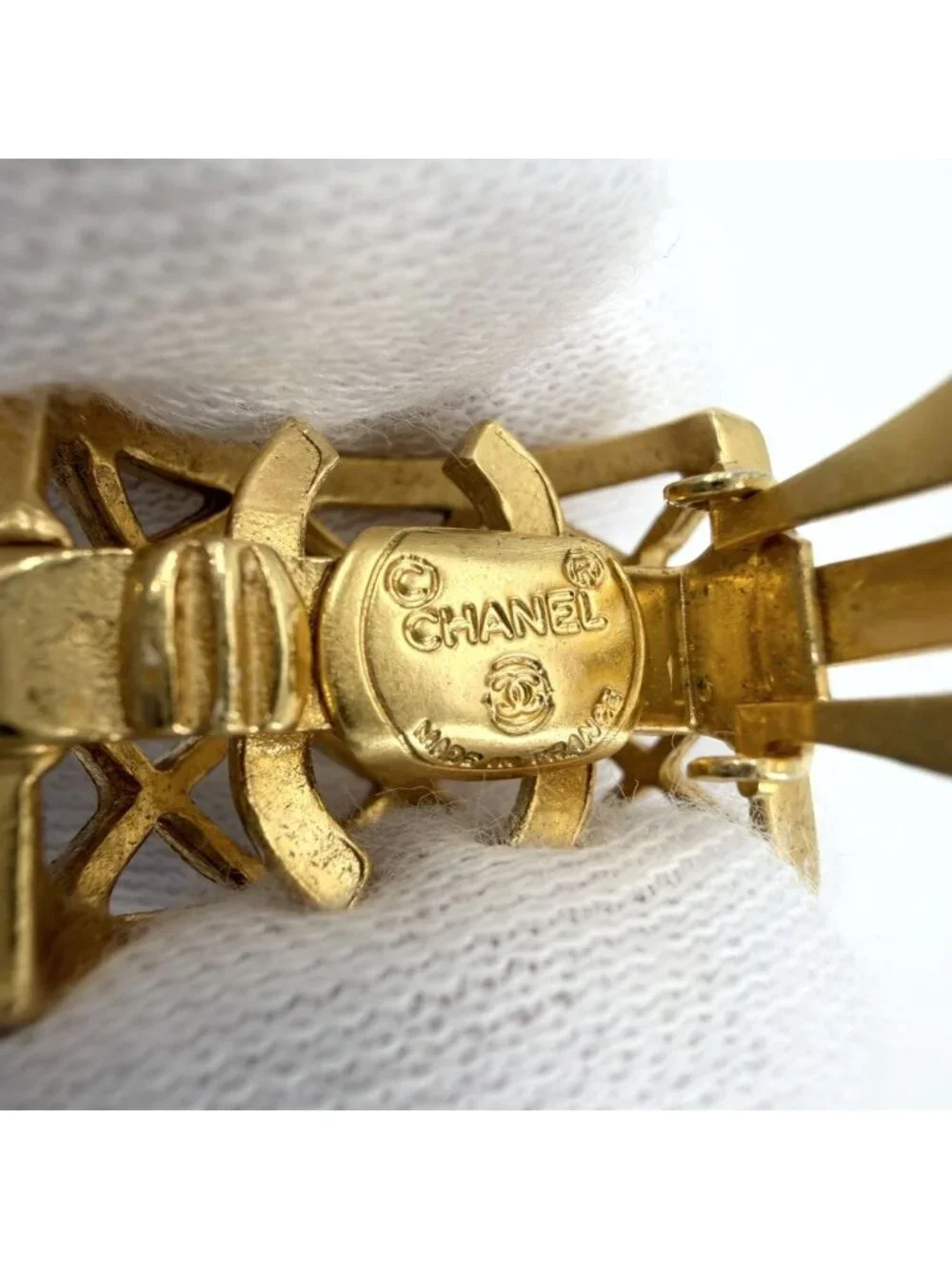 Chanel Earrings CC Logo Accessory Vintage Gold Plated